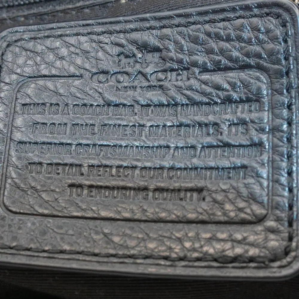 Large Black Leather Satchel Bag COACH Madison Phoebe Shoulder Bag Handbag #35723 - Picture 9 of 10